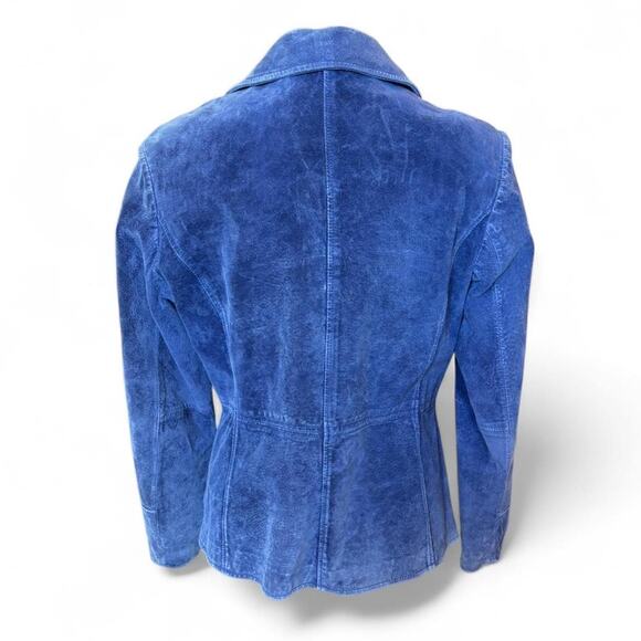 Purple Suede Look Zip Jacket Soft Moto Style Y2K Minimalist Size PL - Picture 6 of 8